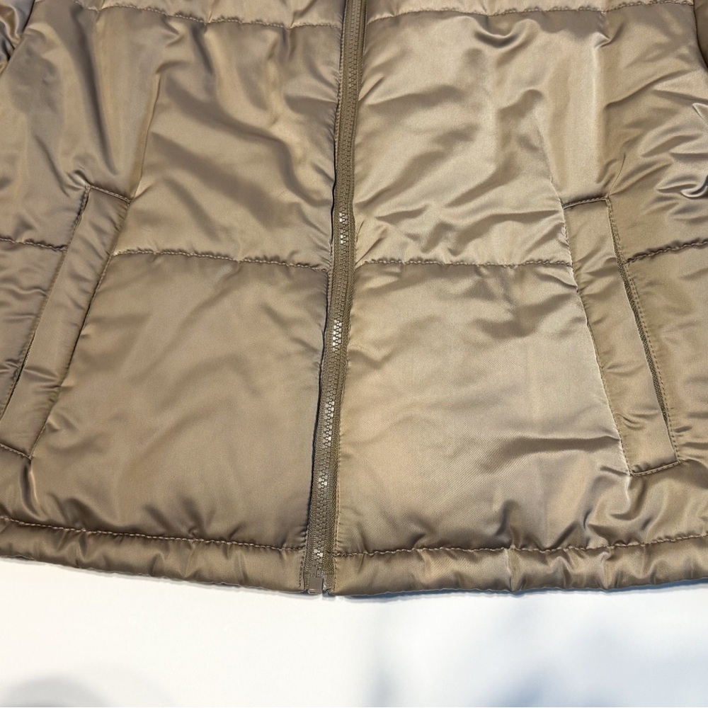 7 For All Mankind Puffer Jacket with Faux Fur Collar - Tan - Size S - Picture 3 of 9